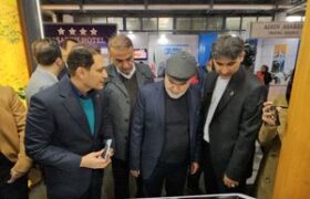 بازدید استاندار خوزستان و نماینده اهواز در مجلس از غرفه سازمان آب و برق در نمایشگاه گردشگری تهران