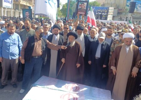 پیکر مطهر شهدای حملات رژیم صهیونیستی در اهواز